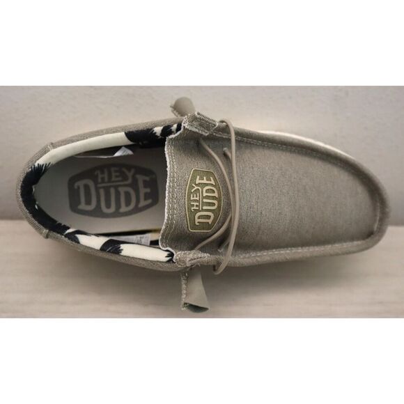 Hey Dude Women's Sz 10 Men's Sz 8 Beige Wally Stretch Canvas Slip-On Shoes - Picture 11 of 16